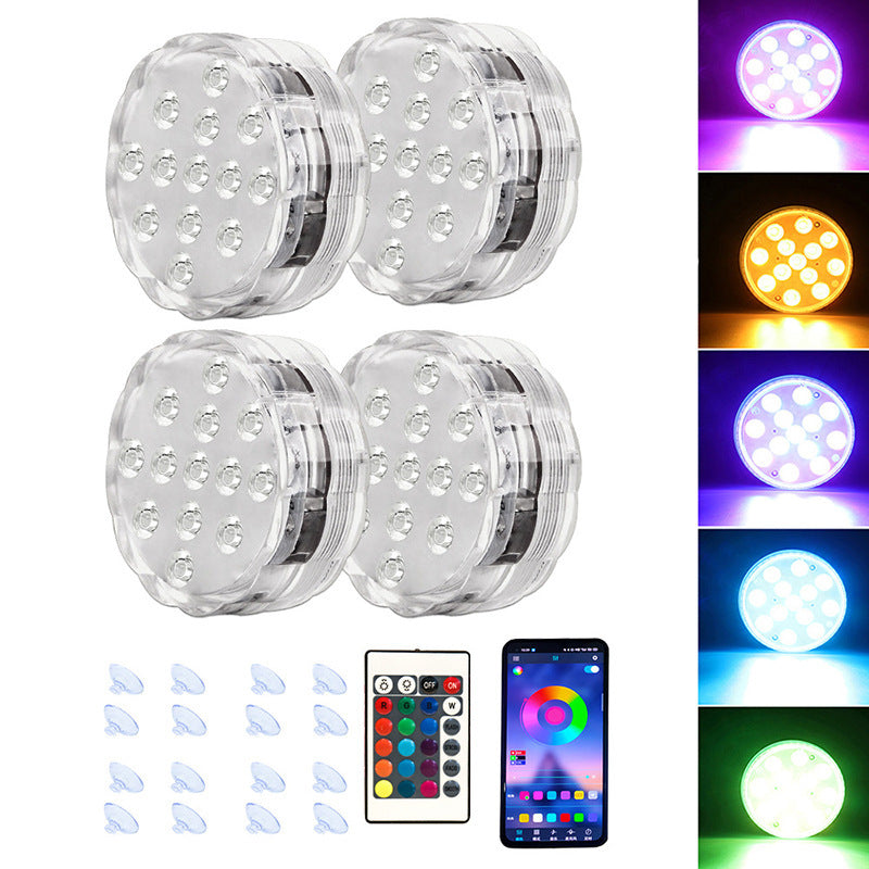 LED светлина за гмуркане, дистанционно управление с приложение, водоустойчива магнитна светлина за басейн, RGB седемцветна подводна светлина, водоустойчива светлина за аквариум.