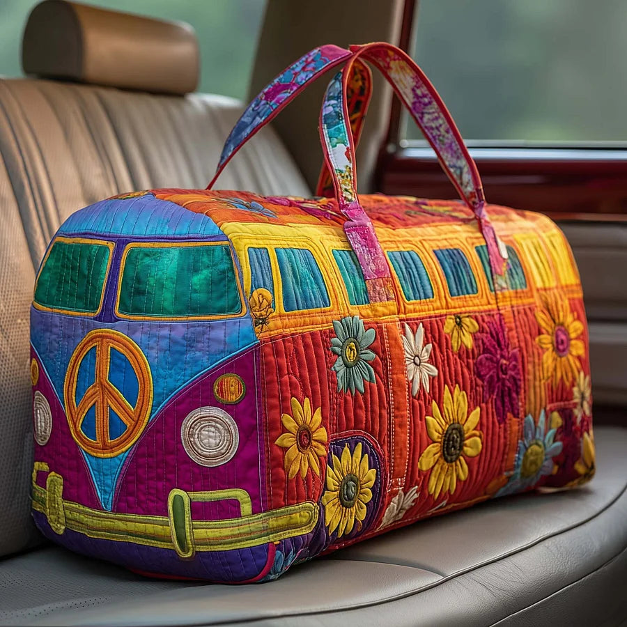 🌸Пътна чанта Hippie Van с подплатена материя