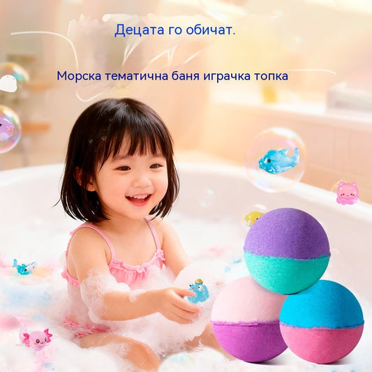 🛀💕12 броя топчета сол за вана във формата на морски животни (50 г/топче) за деца.