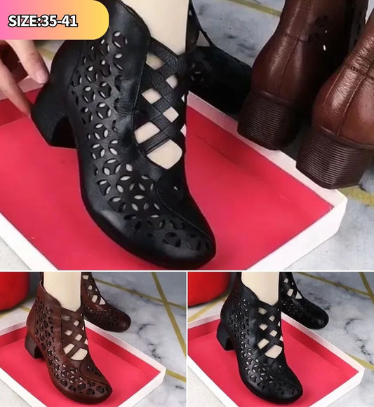 👠【35-41】Нови удобни кожени обувки с мека подметка и куха подметка за жени