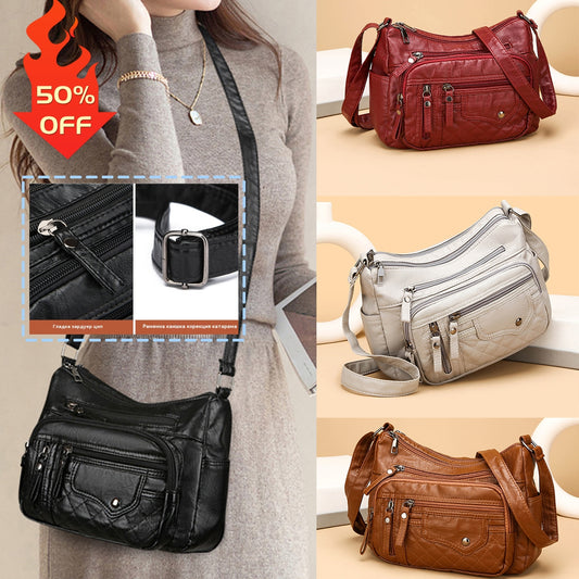 🔥【30% отстъпка】2026 Нова чанта през рамо/кръстосана чанта с голям капацитет от мека кожа за