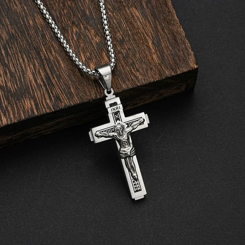 ✨【Оферта за ограничено време】✝️Колие с кръст на Исус---✝️Този кръст е символ на Исус Христос.