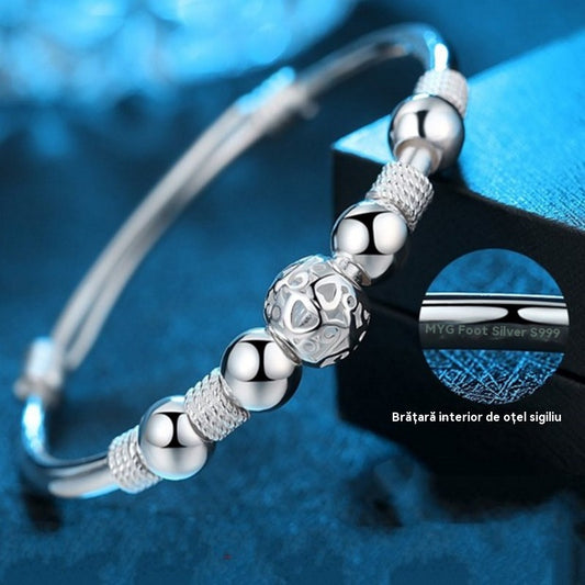 【купи продукт, вземи друг безплатно】S925 сребърна гривна с модни мъниста, с възможност за промяна на размера