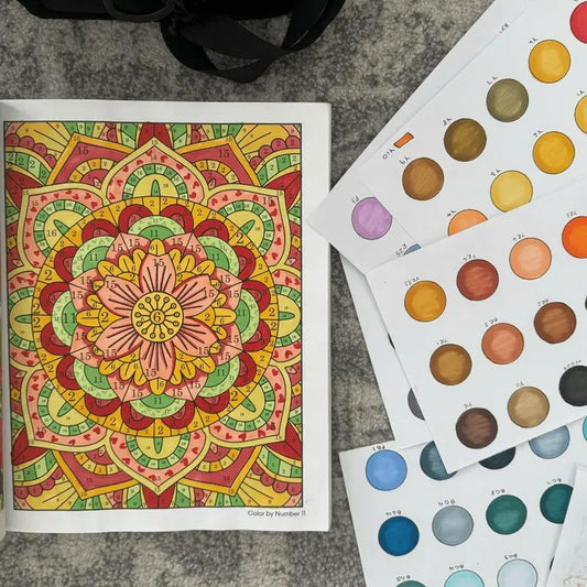 🎨 【1x Книжка за оцветяване по числа + 24-цветна химикалка с два върха】Оцвети и се отпусни: Книжка за оцветяване по числа за възрастни | Облекчава стреса и тревожността ✨