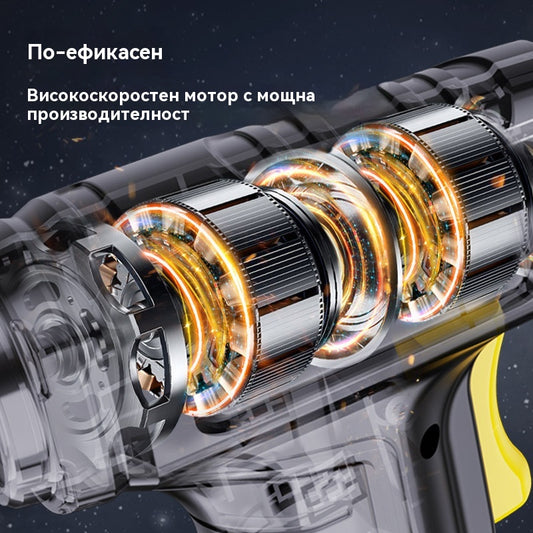 🚗💨🔥Многофункционална безжична преносима помпа за автомобилни гуми с цифров дисплей