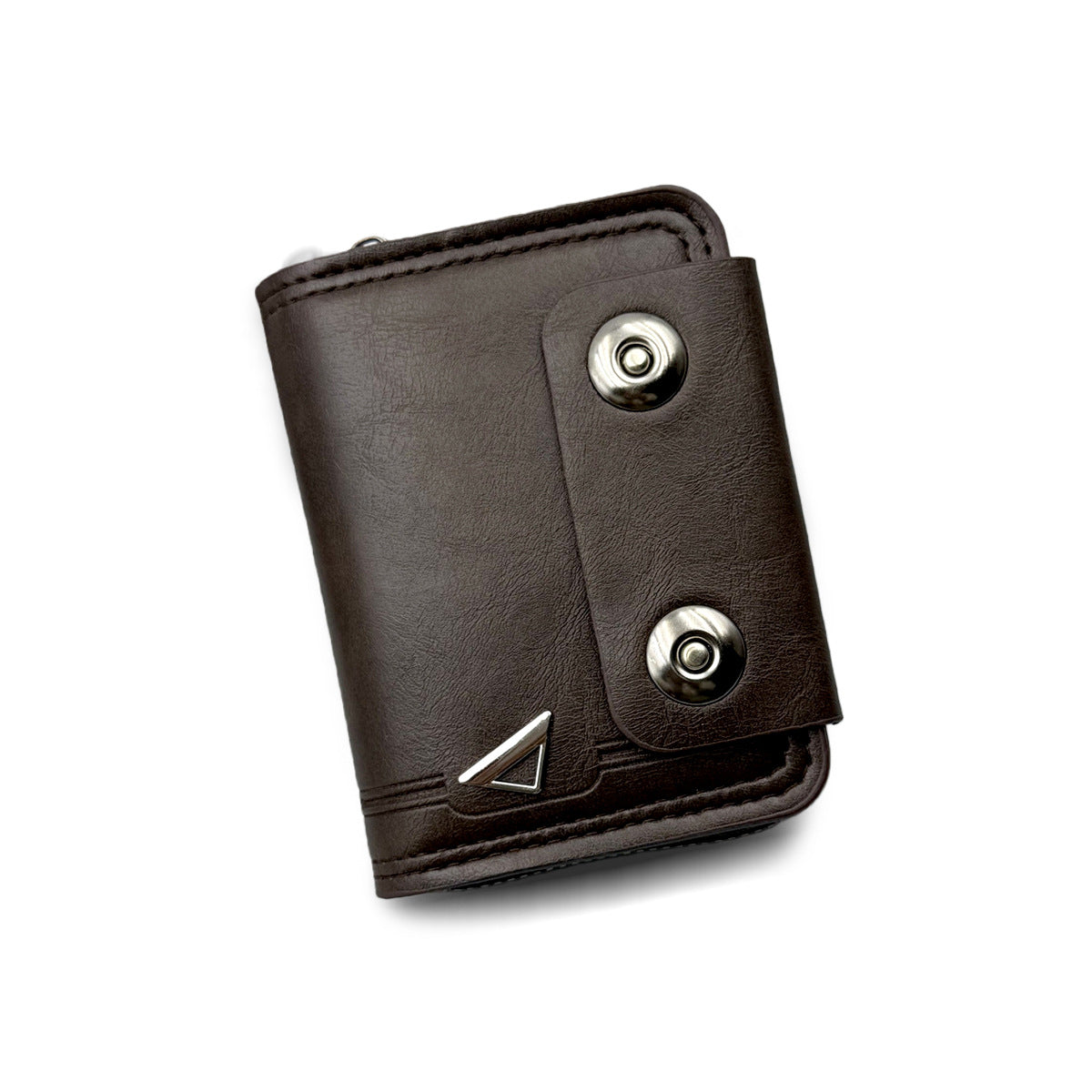 🔥【Гореща продажба】Нов мъжки къс портфейл, дизайн с двойна катарама, голям капацитет, множество отделения за карти.