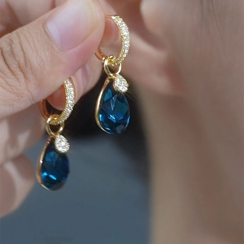 【Купете 2, вземете 2 безплатно】✨💧4 чифта луксозни кристални диамантени обеци във формата на сълза, нишов дизайн, елегантни и универсални, нови модни обеци за 2026 г.