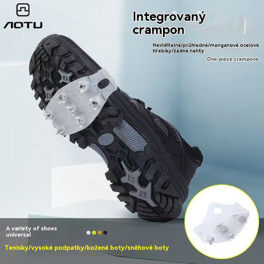 🔥【Купи 1, вземи 1 безплатно】🚶🏔️Калъфи за обувки с 5 зъба за туризъм на открито, противоплъзгащи, подходящи за снежен туризъм, алпинизъм, скално катерене и зимни ледени повърхности