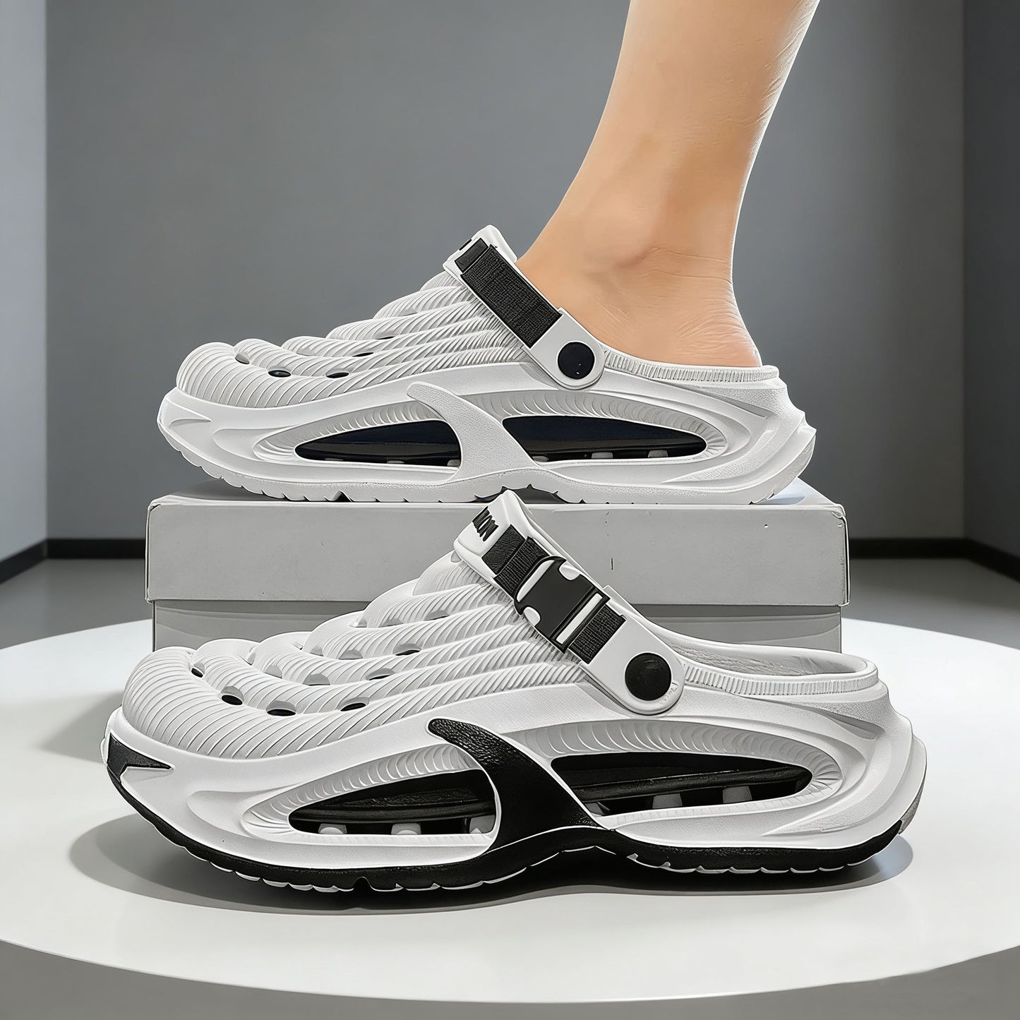 👟50% ОТСТЪПКА🌬️Мъжки сандали 2 в 1 за универсално ползване - дебела EVA подметка, неплъзгащи се и изключително леки, дишащи🏃‍♂️