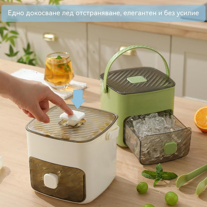 💞Продажбите надхвърлиха 50 000! 💥🥤🧊 50% отстъпка! Ледогенератор с функция за съхранение на лед: прави 48 кубчета лед наведнъж. Предлага се с лъжичка за лед и щипки за лед.