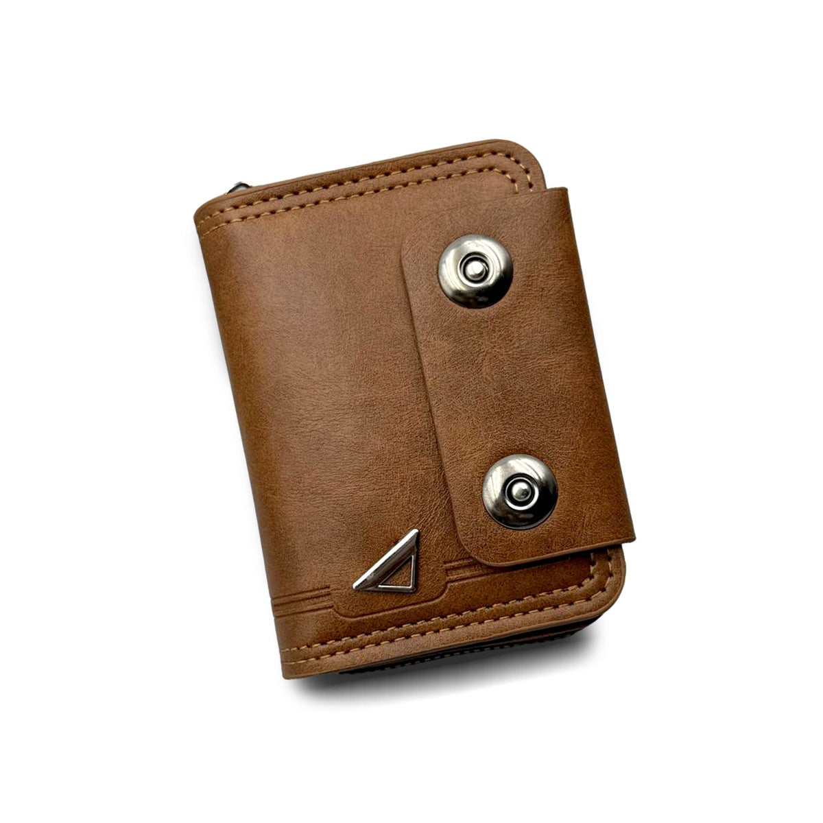 🔥【Гореща продажба】Нов мъжки къс портфейл, дизайн с двойна катарама, голям капацитет, множество отделения за карти.