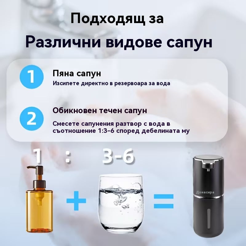 🧼🫧Стенен интелигентен сензорен дозатор за сапун