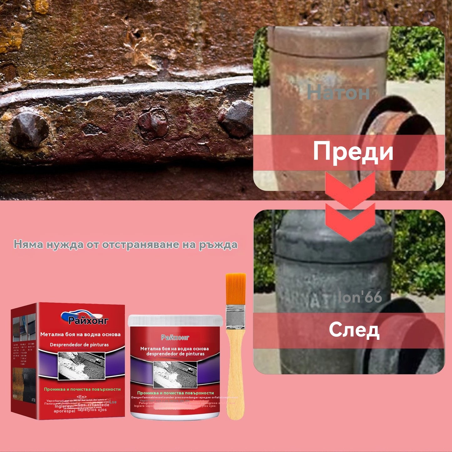 ✨【Купете 1, получавате 1 безплатно】 Препарат за премахване на метална ръжда на водна основа