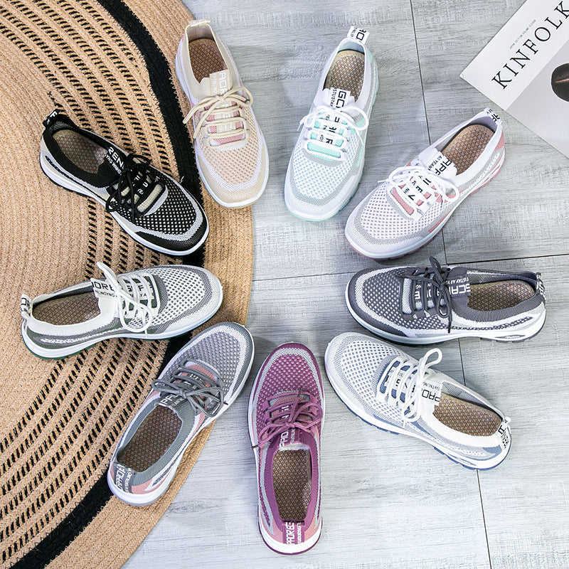 🌸👟Нови пролетни спортни обувки Flyknit от мрежеста материя за жени