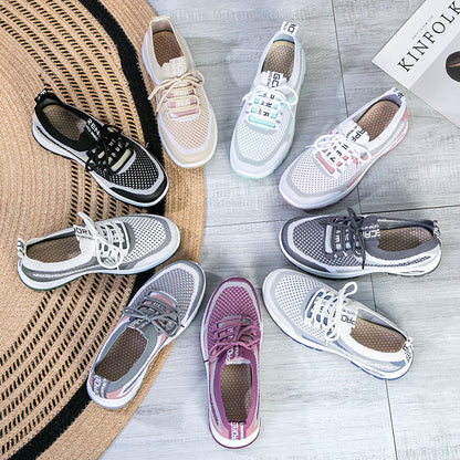 🌸👟Нови пролетни спортни обувки Flyknit от мрежеста материя за жени