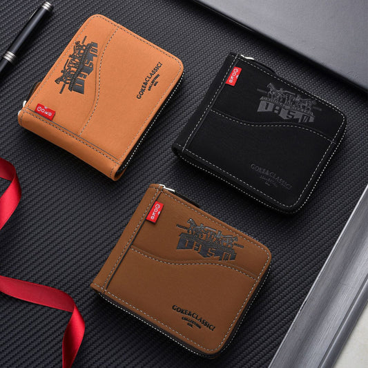 🔥🔥【Купете 1, вземете 1 безплатно】Нов и стилен мъжки къс портфейл с цип в ретро стил.