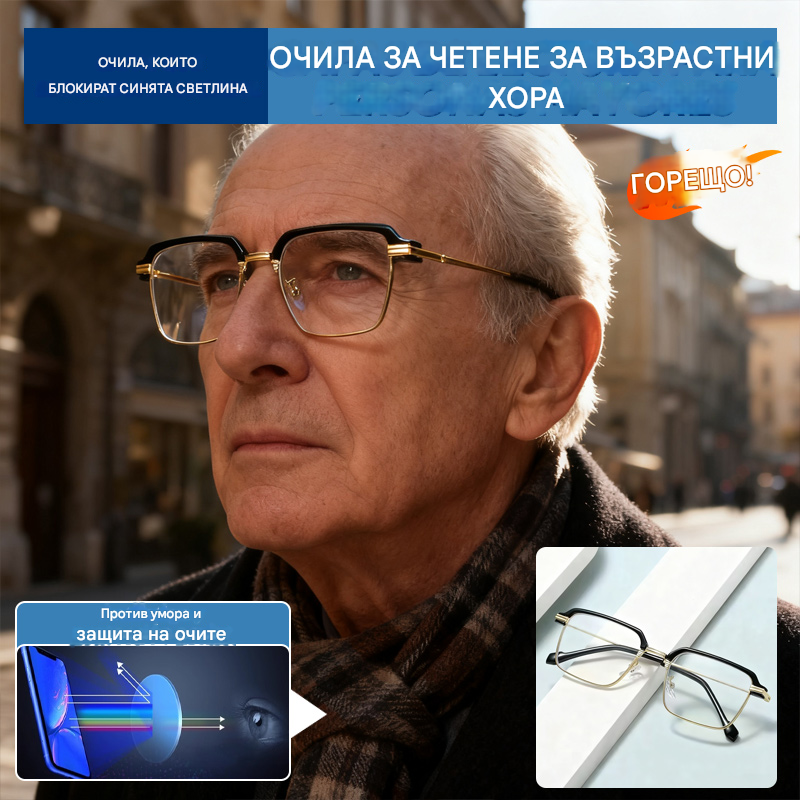 ✨🕶【Купете 1, вземете 1 безплатно】Нови интелигентни фотохромни очила за четене за мъже и жени, блокиращи синята светлина