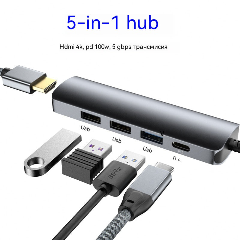 🔌✨ Преносим USB-C хъб 5 в 1 с 4K HDMI изход 🎥💻