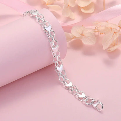 🔥【Купете 1, вземете 1 безплатно】✨💖Дамска гривна със сърце от стерлингово сребро 925