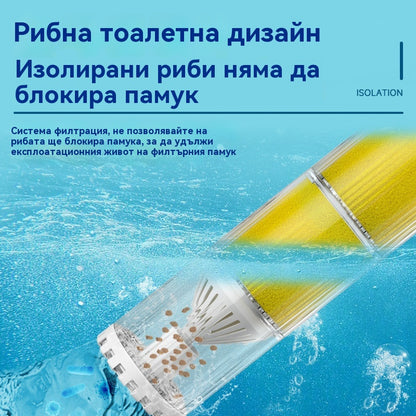 🐟Система за циркулация на водата в аквариума с 3-в-1 филтър, тиха работа.