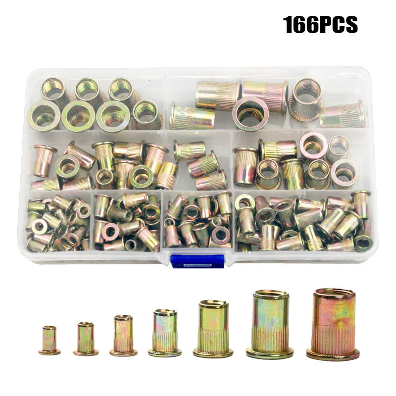 🔧【166 броя】Гайки от неръждаема стомана, плоски назъбени гайки