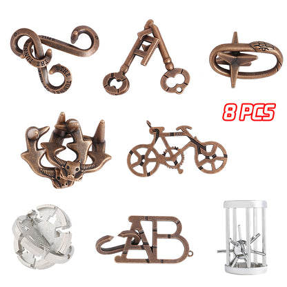 💪🧠[Комплект от 16 части] Висококачествен комплект пъзели от алуминиева сплав, различни стилове, безкрайно забавление!