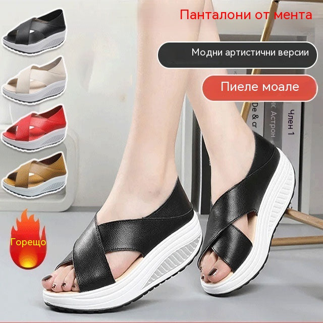 💞【1 чифт за 32 евро】【Размери 35-43】Дамски ежедневни сандали, модел 2026, с дебела подметка, дишащи, с отворен връх.