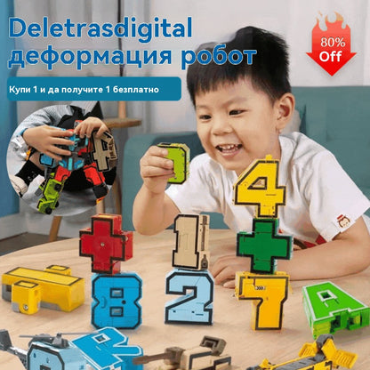 🔥【Горещи продажби】🎁 Буквено-цифров трансформиращ се Автобот, Образователни играчки