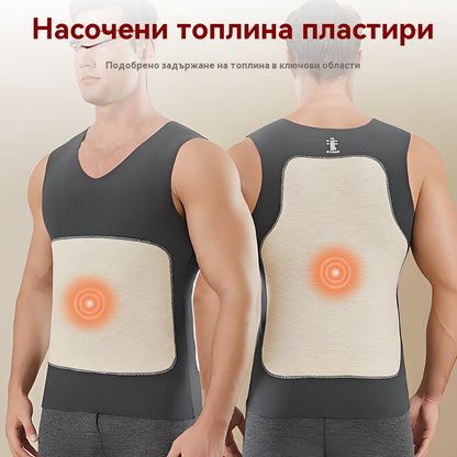 🔥Мъжки безшевен елек с кръпка и постоянна топлина