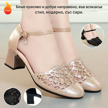 💞【1 за чифт 26 евро】【35~40】Нови и елегантни сандали с нисък ток за