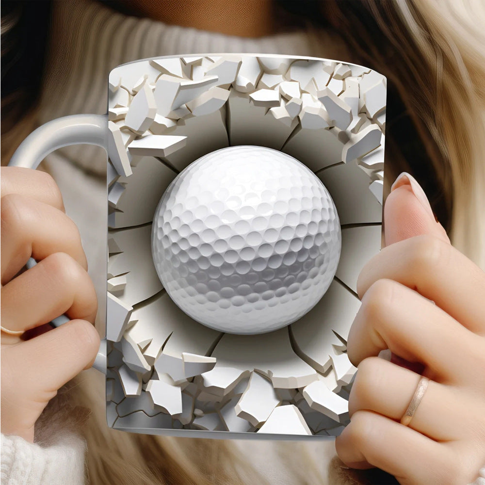 ⚽🏀🥎 Керамична чаша с дизайни на футбол, баскетбол и ръгби