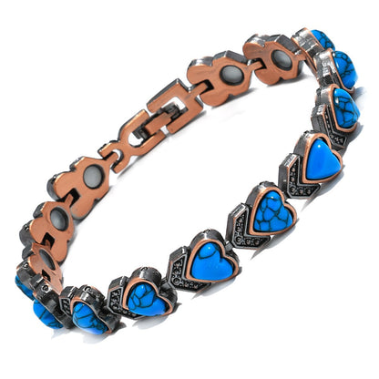 🎀Магнитна гривна със скъпоценни камъни в античен бронз