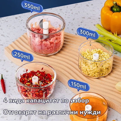 💥Последен ден, 50% отстъпка! ⏰Над 50 000 продадени бройки! 🧄Електрическа резачка за чесън, мини преносима резачка за зеленчуци