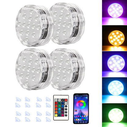 LED светлина за гмуркане, дистанционно управление с приложение, водоустойчива магнитна светлина за басейн, RGB седемцветна подводна светлина, водоустойчива светлина за аквариум.