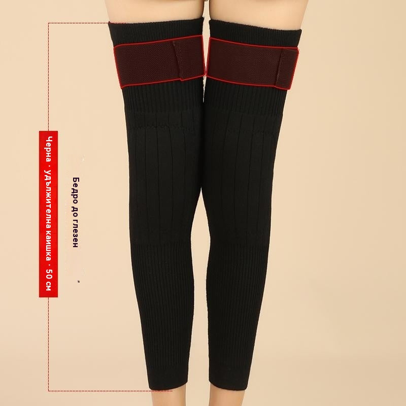 🦵🔥 Дълги зимни термо наколенки – облекчение от студ и болки в ставите, топли и неплъзгащи се