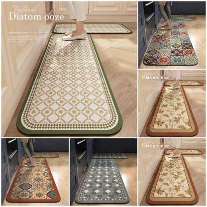 💥50% отстъпка💥【40*60см+40*120см】Нова водоабсорбираща противоплъзгаща постелка от диатомова кал🦶