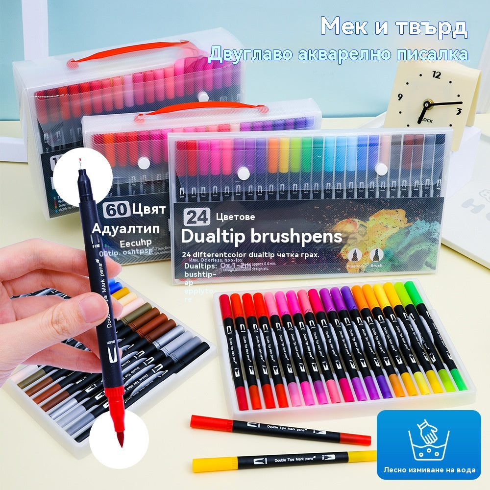 🎨 【1x Книжка за оцветяване по числа + 24-цветна химикалка с два върха】Оцвети и се отпусни: Книжка за оцветяване по числа за възрастни | Облекчава стреса и тревожността ✨