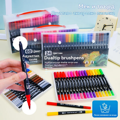 🎨 【1x Книжка за оцветяване по числа + 24-цветна химикалка с два върха】Оцвети и се отпусни: Книжка за оцветяване по числа за възрастни | Облекчава стреса и тревожността ✨