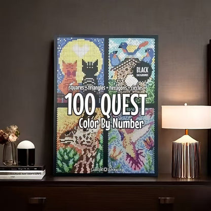 50% ОТСТЪПКА🎄🎨 100 QUEST книжка за оцветяване по числа