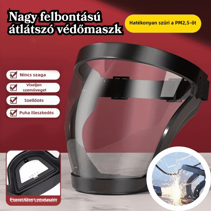 🔥🔥【Купете 1, получавате 1】 Удобна дишаща прозрачна защитна маска против замъгляване с висока разделителна способност