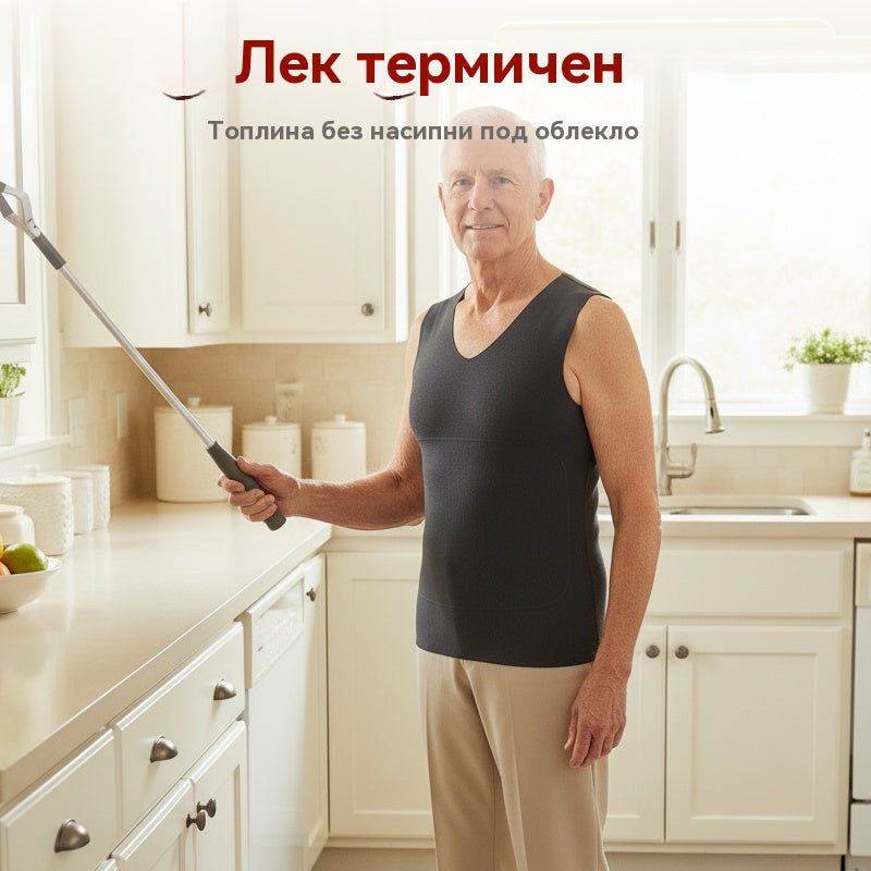🔥Мъжки безшевен елек с кръпка и постоянна топлина
