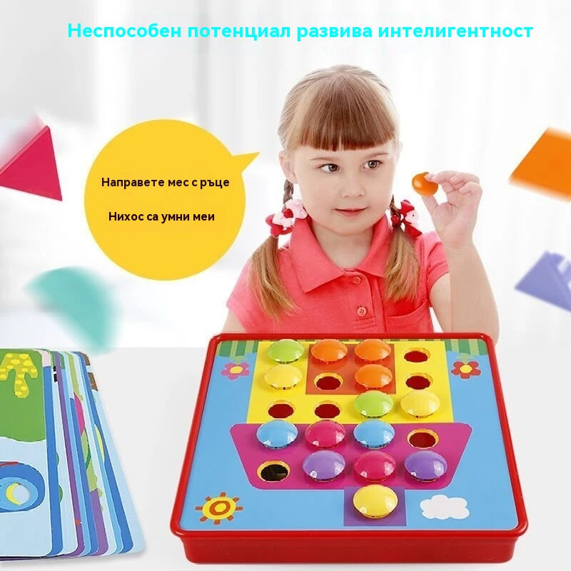 🍄👶🔥Пъзел с големи парчета и гъби: Образователен пъзел за деца, който учи цветове.