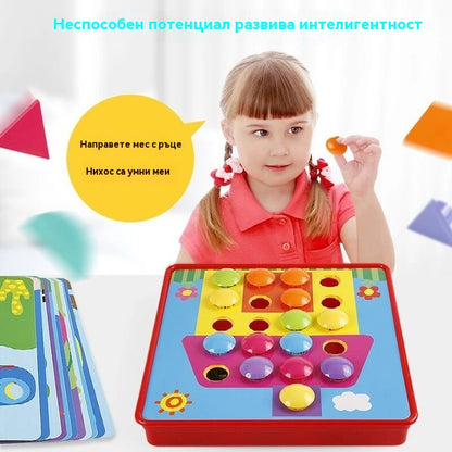 🍄👶🔥Пъзел с големи парчета и гъби: Образователен пъзел за деца, който учи цветове.