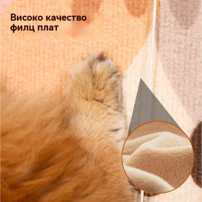 🏆【🔥Гореща разпродажба】Стенна драскалка за котки - Вертикална кубична драскалка - Не се изисква монтаж