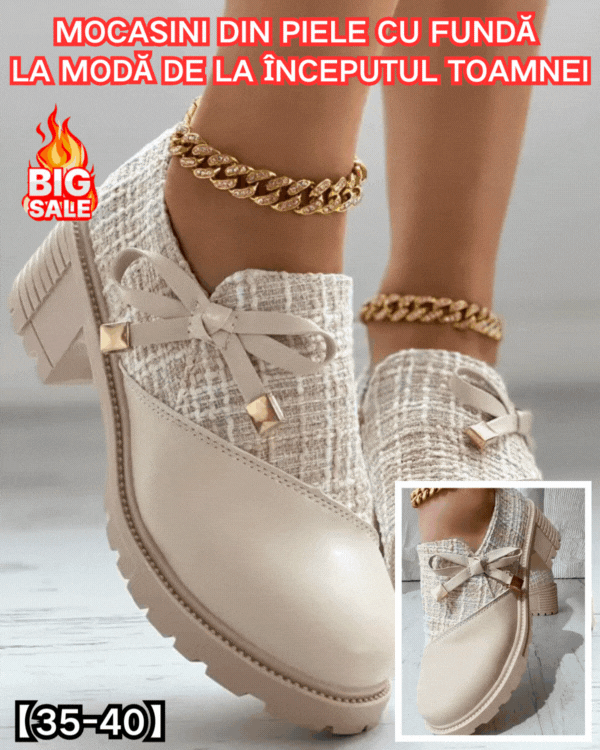🔥🥾【35-40】Модни малки кожени обувки с панделка за ранна есен, мокасини