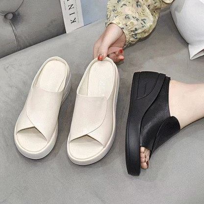 🔥👡【35-42】Модерни дамски сандали от естествена кожа с мека и дебела подметка 2025