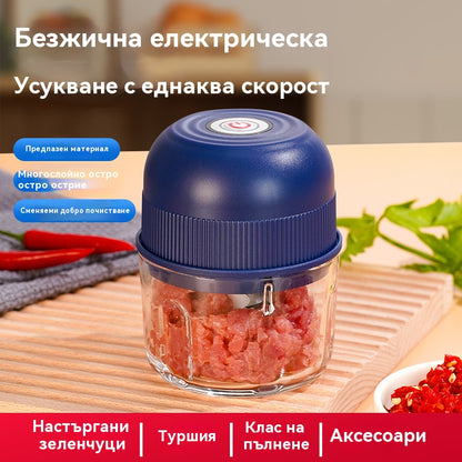 💥ПОСЛЕДЕН ДЕН НА РАЗПРОДАЖБАТА! 50% ОТСТЪПКА!⏰НАД 50 000 ПРОДАДЕНИ БРОЙКИ!😍🍖Електрическа резачка за чесън, мини преносима резачка за зеленчуци