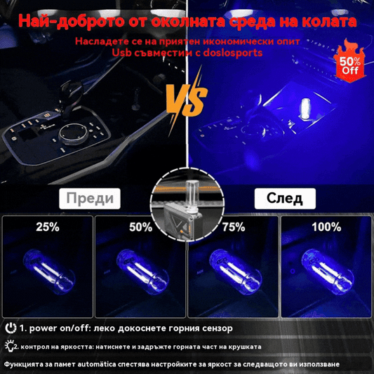 【50% отстъпка!】🚗😎USB нощна лампа за кола