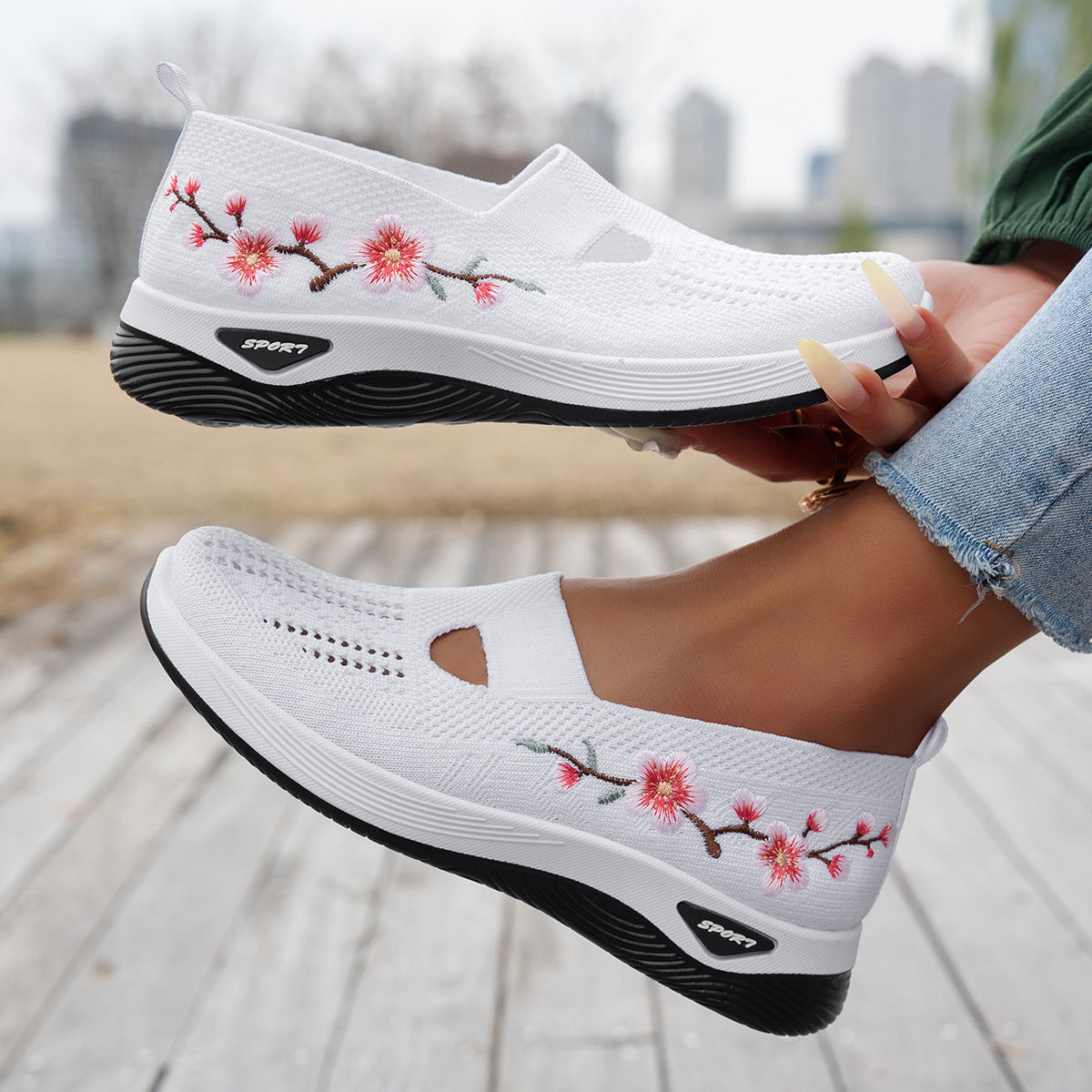 🌸👟Дамски дишащи ежедневни обувки с плетена материя