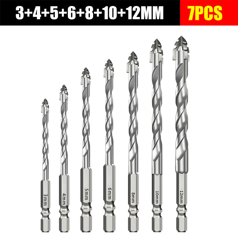 🥇【1 комплект от 9 части】【3+4+5+6+8+10+12+14+16 мм】Свредло от седмо поколение, супер твърдо, от волфрамова стомана, с назъбен ръб